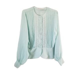 Vintage Michelle Stuart Lace Peplum Blouse (see measurements)